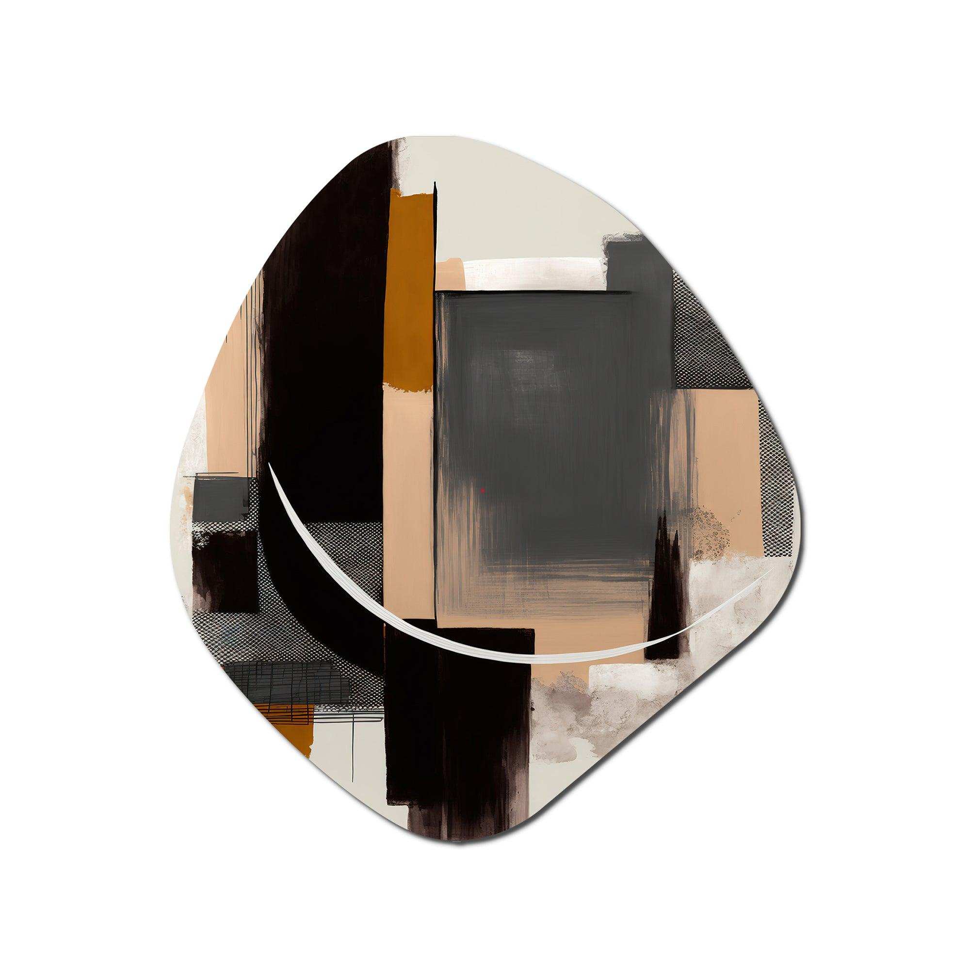 Warm Watercolor Abstract II - Asymmetric Metal Wall Art