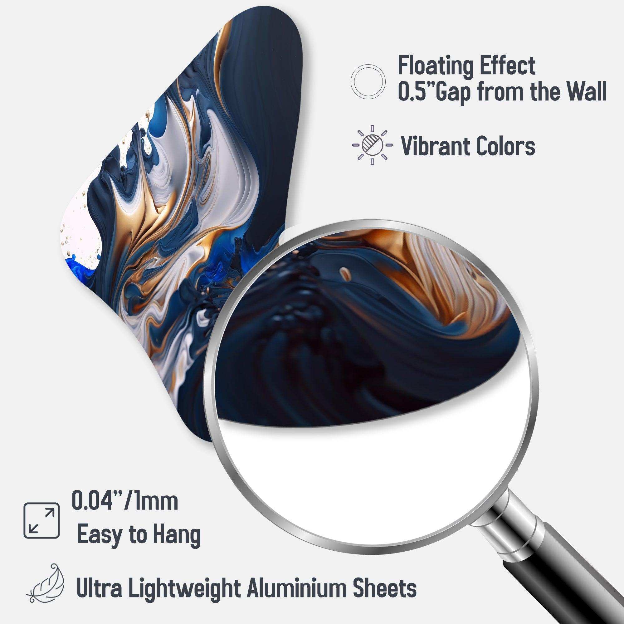 Ice Paint Splash V - Asymmetric Metal Wall Art