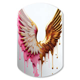 Dusty Pink Angel Wings - Asymmetric Metal Wall Art