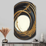 Black And Gold Circle II - Asymmetric Metal Wall Art