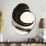 Black And Gold Curves III - Asymmetric Metal Wall Art