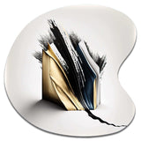 Black And Gold Cubic Expression VI - Asymmetric Metal Wall Art