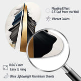 Black And Gold Cubic Expression VII - Asymmetric Metal Wall Art