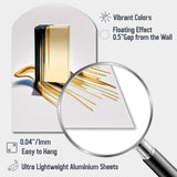 Black And Gold Cubic Expression VIII - Asymmetric Metal Wall Art