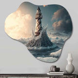 Fantasy Lighthouse In The Arctic Ocean II - Asymmetric Metal Wall Art