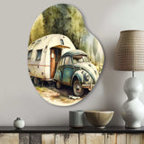 Vintage Camping Decor - Asymmetric Metal Wall Art