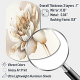 Blooming Beige Floral Design I - Asymmetric Metal Wall Art