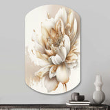 Blooming Beige Floral Design I - Asymmetric Metal Wall Art