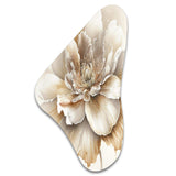 Blooming Beige Floral Design II - Asymmetric Metal Wall Art