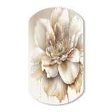 Blooming Beige Floral Design II - Asymmetric Metal Wall Art