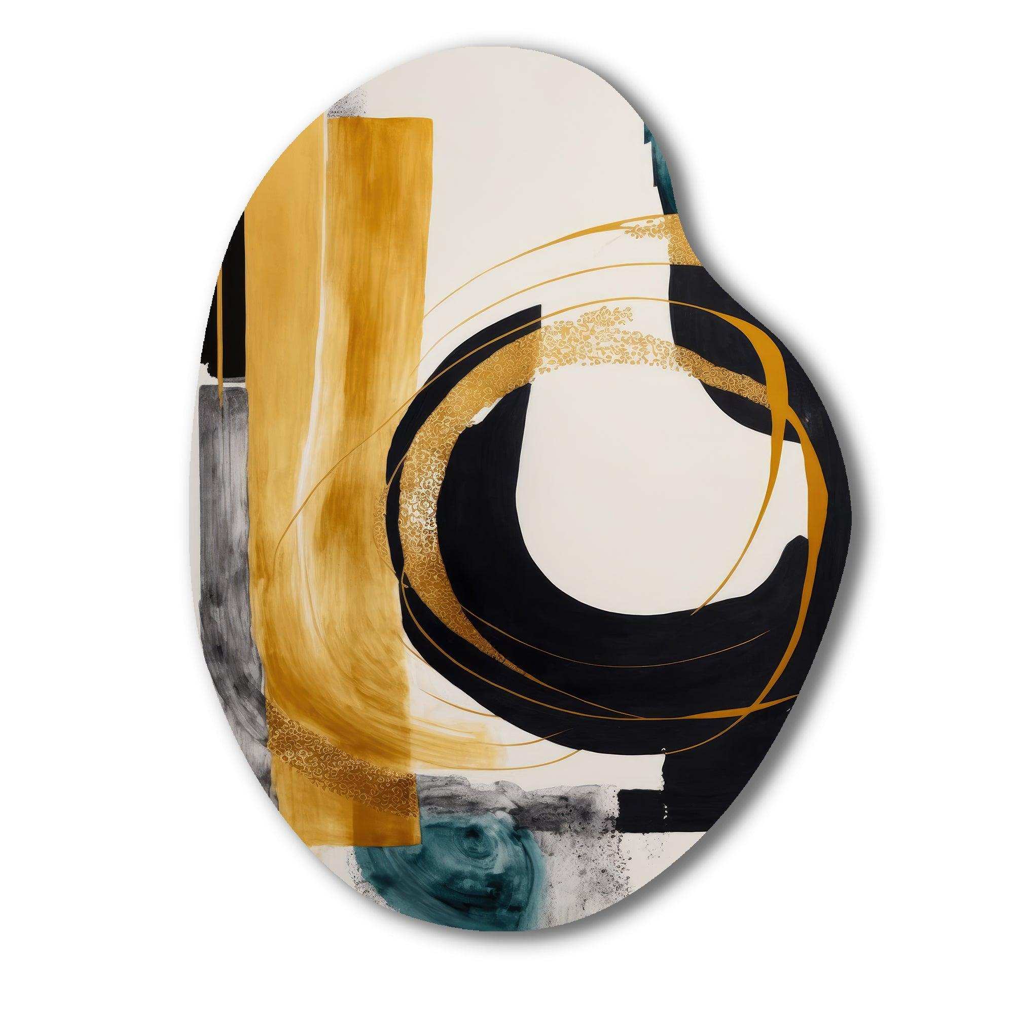 Modern Green Art Deco III - Asymmetric Metal Wall Art