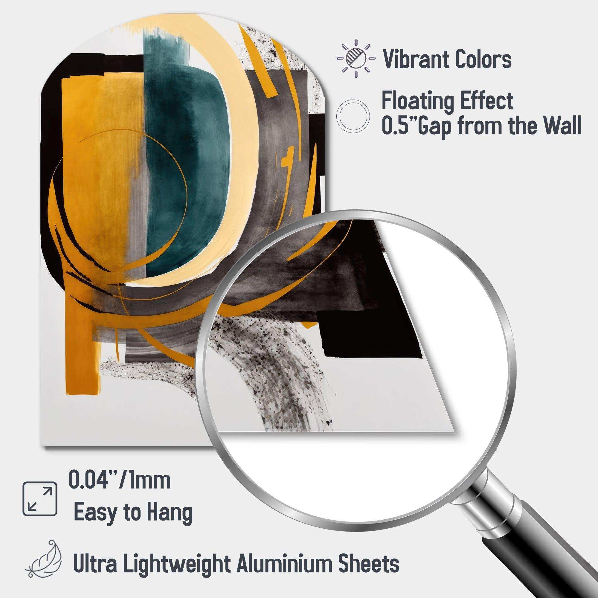 Modern Green Art Deco IV - Asymmetric Metal Wall Art