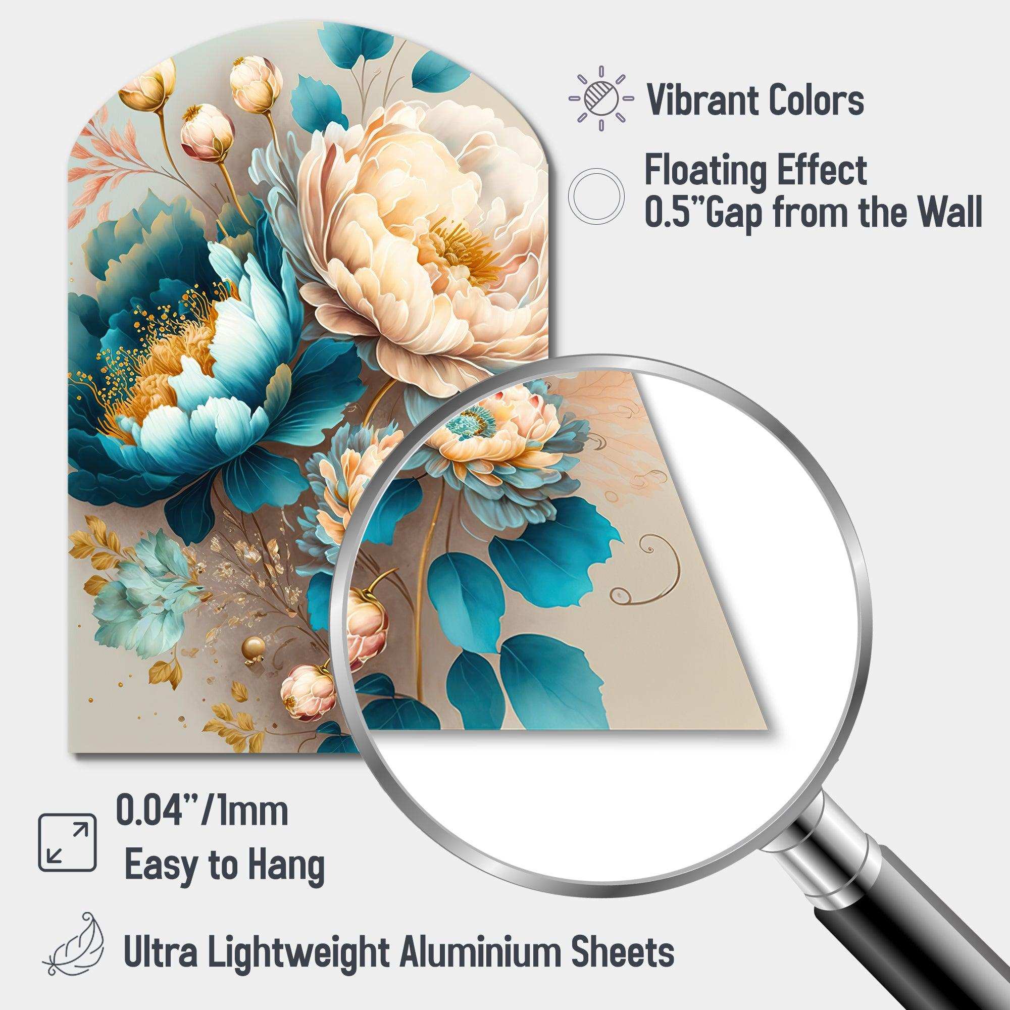 Multi-Color Blooming Flowers II - Asymmetric Metal Wall Art