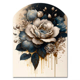 Black And White Rose Design III - Asymmetric Metal Wall Art