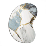 Abstract Geode Gold And White Marble I - Asymmetric Metal Wall Art