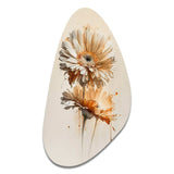 Orange Gerbera Flower III - Asymmetric Metal Wall Art