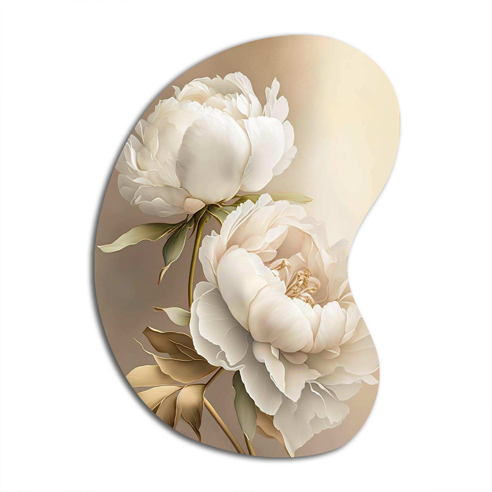 Peony Flower II - Asymmetric Metal Wall Art