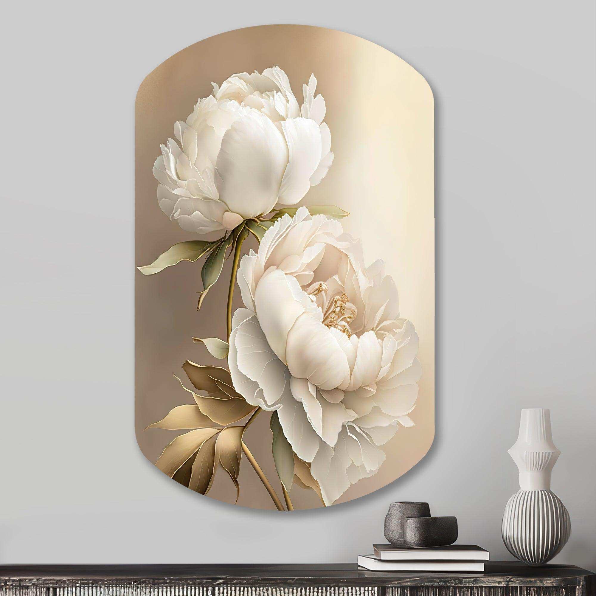 Peony Flower II - Asymmetric Metal Wall Art