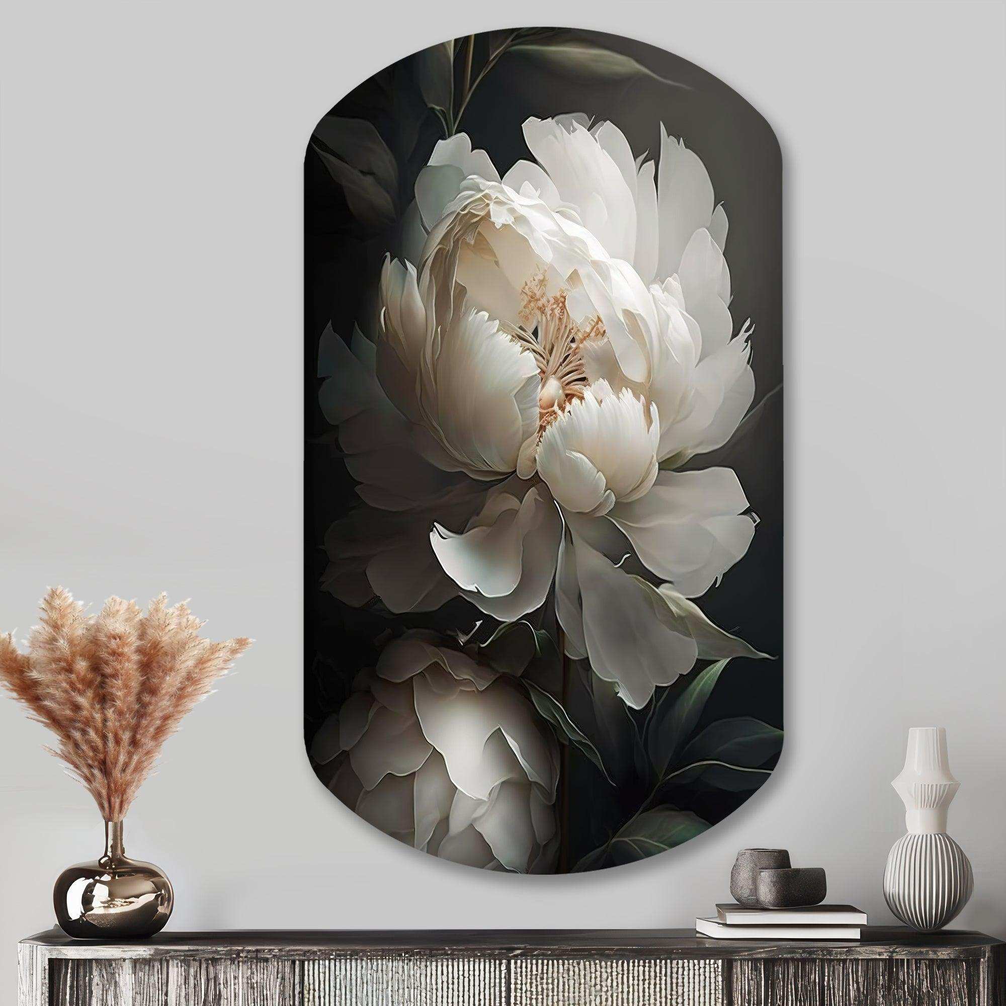 Peony Flower III - Asymmetric Metal Wall Art