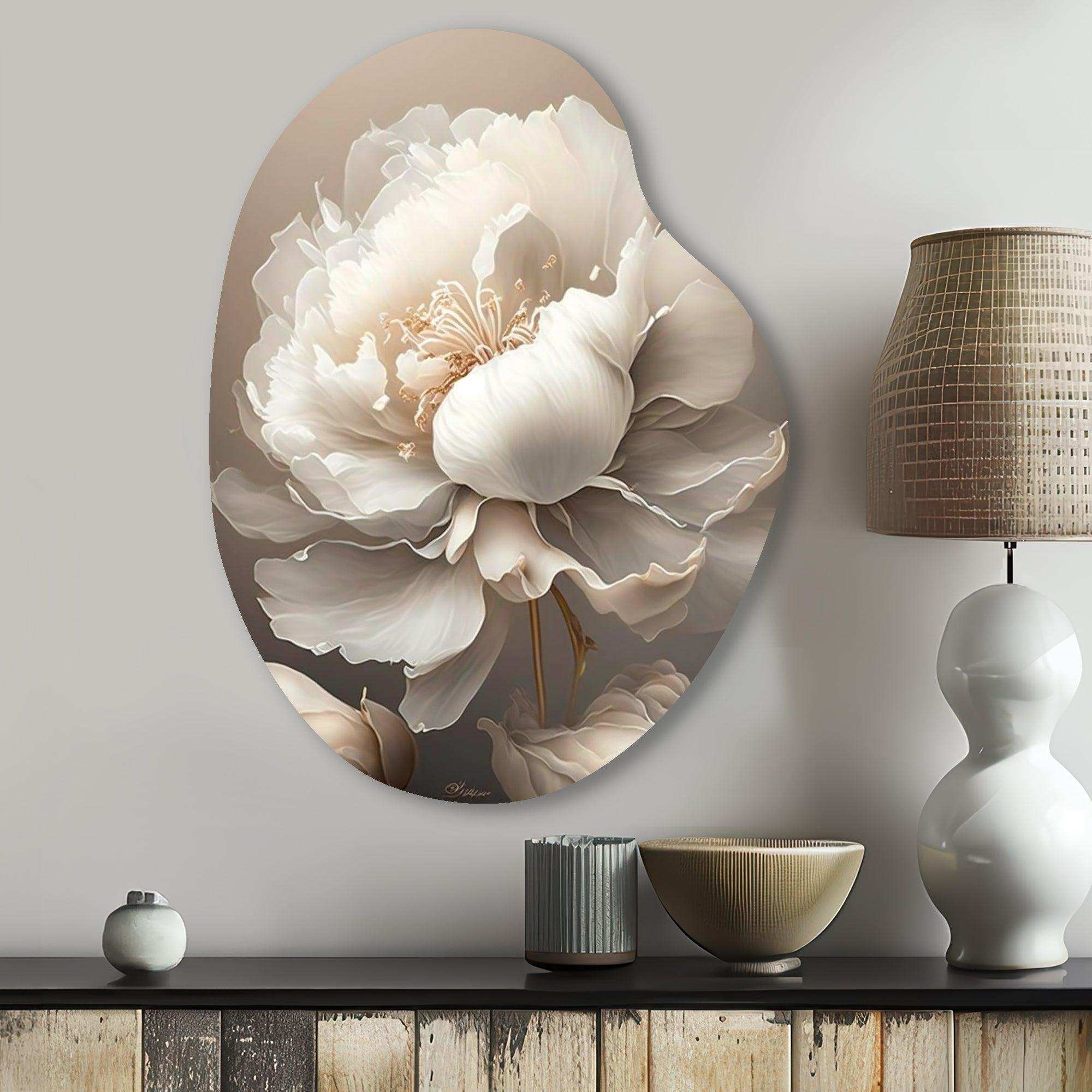 Peony Flower VI - Asymmetric Metal Wall Art