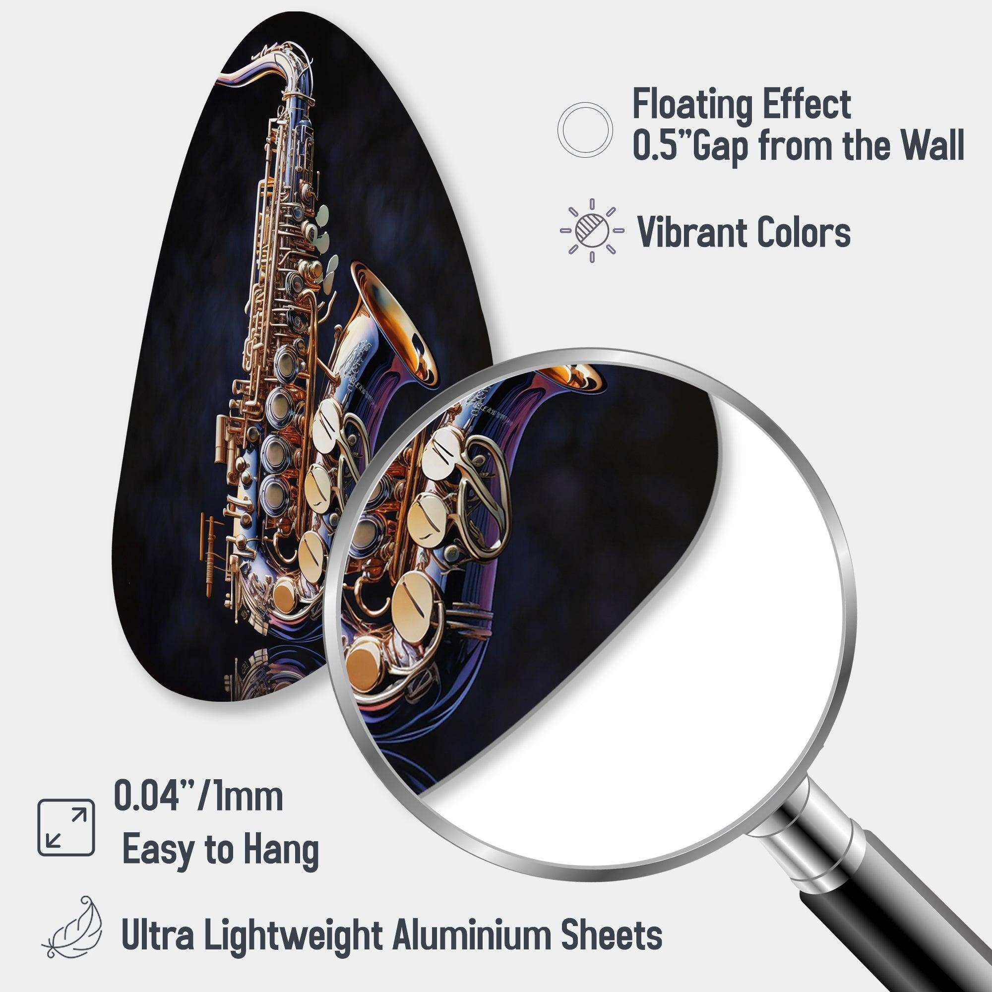 Saxophone I - Asymmetric Metal Wall Art