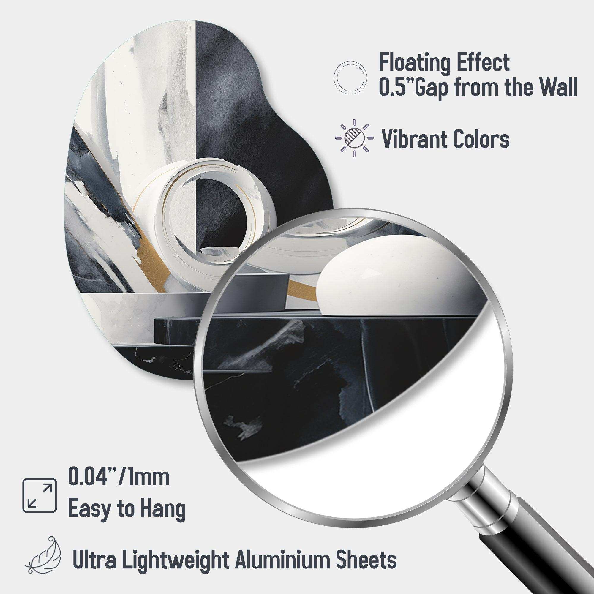 Abstract Marble Shapes II - Asymmetric Metal Wall Art