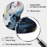 Blue And White Enigmatic Stones II - Asymmetric Metal Wall Art