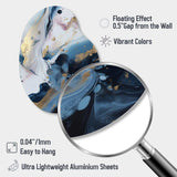 Blue And White Enigmatic Stones II - Asymmetric Metal Wall Art