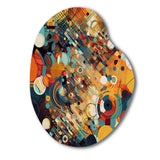 Orange Retro Vibe Background III - Asymmetric Metal Wall Art
