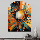 Orange Retro Vibe Background IV - Asymmetric Metal Wall Art