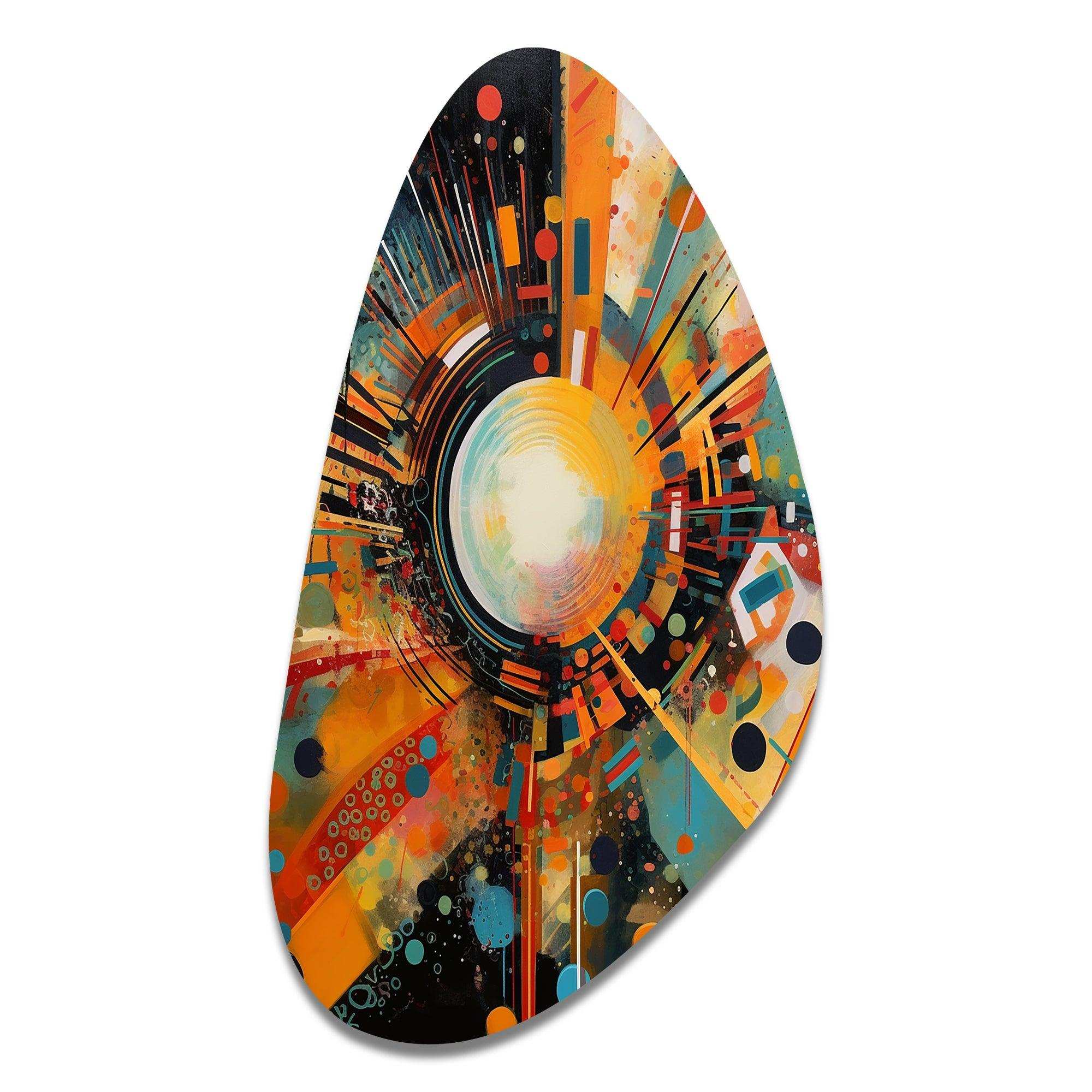 Orange Retro Vibe Background IV - Asymmetric Metal Wall Art