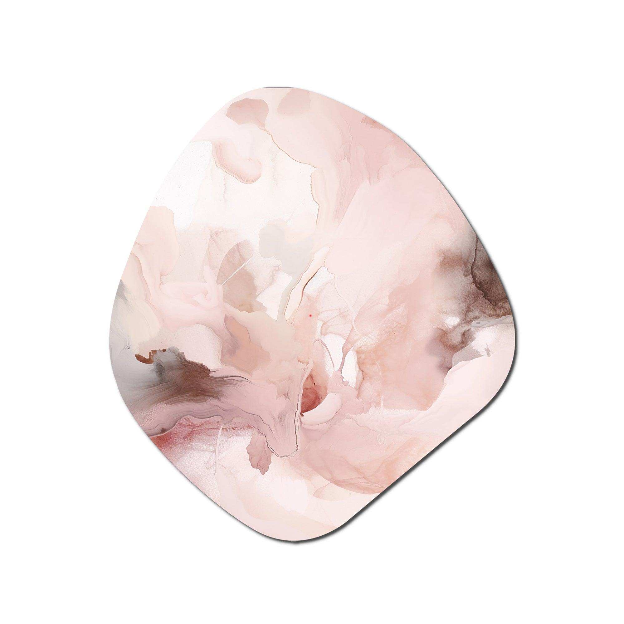 Pink Delicate Abstract Marble III - Asymmetric Metal Wall Art