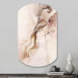 Brown Abstract Delicate Marble I - Asymmetric Metal Wall Art