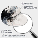 Black Textured Splash Paint Art IV - Asymmetric Metal Wall Art