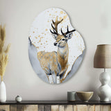 Brown Deer In The Wild Painting II - Asymmetric Metal Wall Art