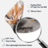 Orange And Grey Mesmerizing Marble Abstraction - Asymmetric Metal Wall Art
