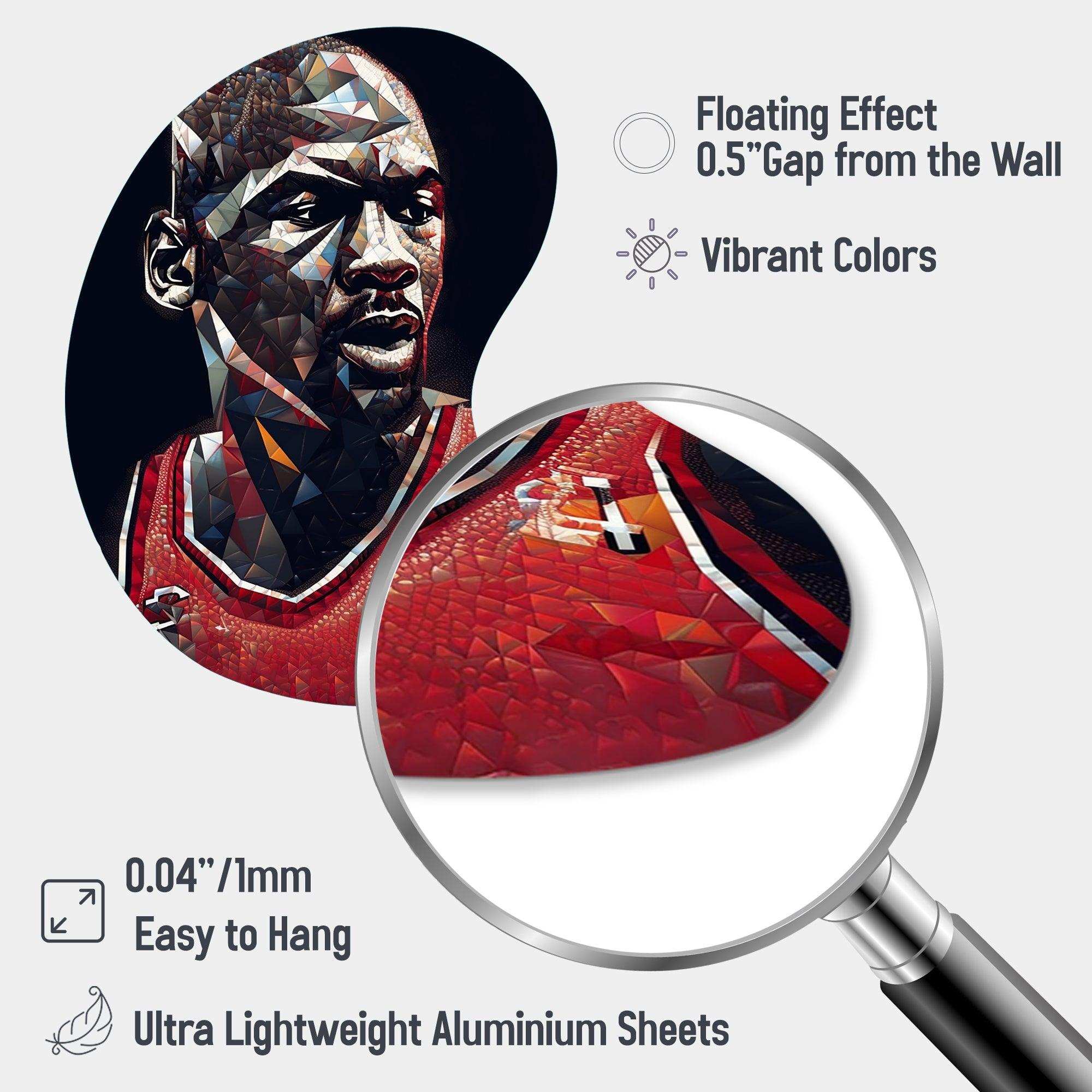 Michael Jordan Portrait - Asymmetric Metal Wall Art