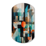 Orange Abstracted Geometric Explorations I - Asymmetric Metal Wall Art