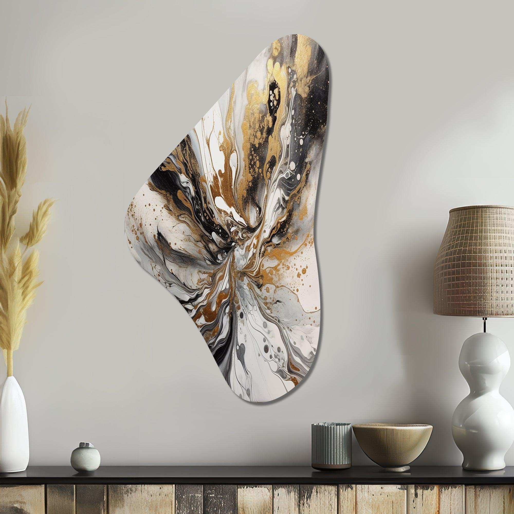 Painting Artwork With Swirls Marble II - Asymmetric Metal Wall Art