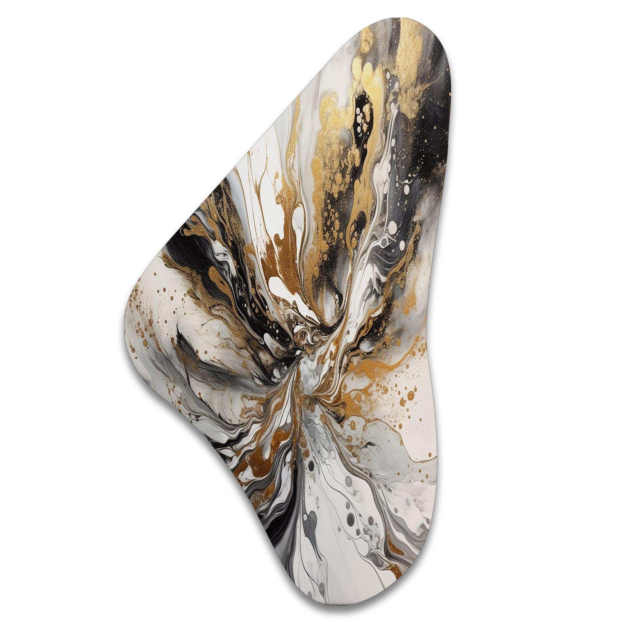 Painting Artwork With Swirls Marble II - Asymmetric Metal Wall Art
