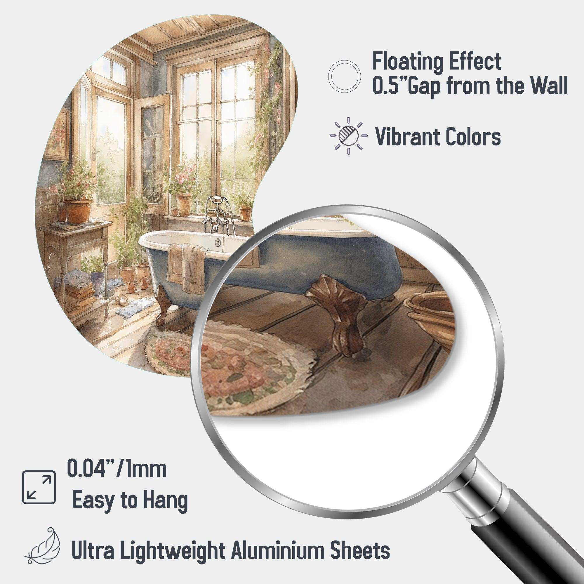 Old Farmhouse Bathtub IV - Asymmetric Metal Wall Art