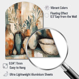 Orange And Green Channeling Bohemian Vibes - Asymmetric Metal Wall Art