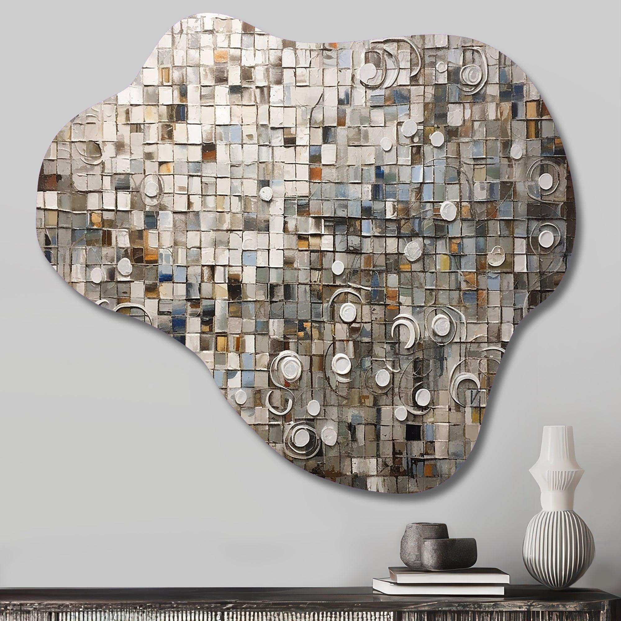 Brown And White Bohemian Medley - Asymmetric Metal Wall Art