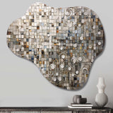 Brown And White Bohemian Medley - Asymmetric Metal Wall Art