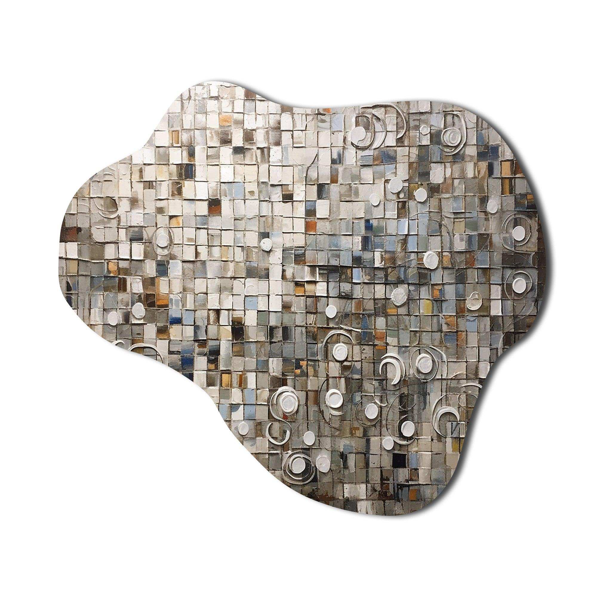 Brown And White Bohemian Medley - Asymmetric Metal Wall Art