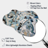 Blue And White Bohemian Medley - Asymmetric Metal Wall Art