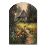 Quaint Cottage And Garden Oasis I - Asymmetric Metal Wall Art