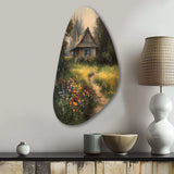 Quaint Cottage And Garden Oasis I - Asymmetric Metal Wall Art