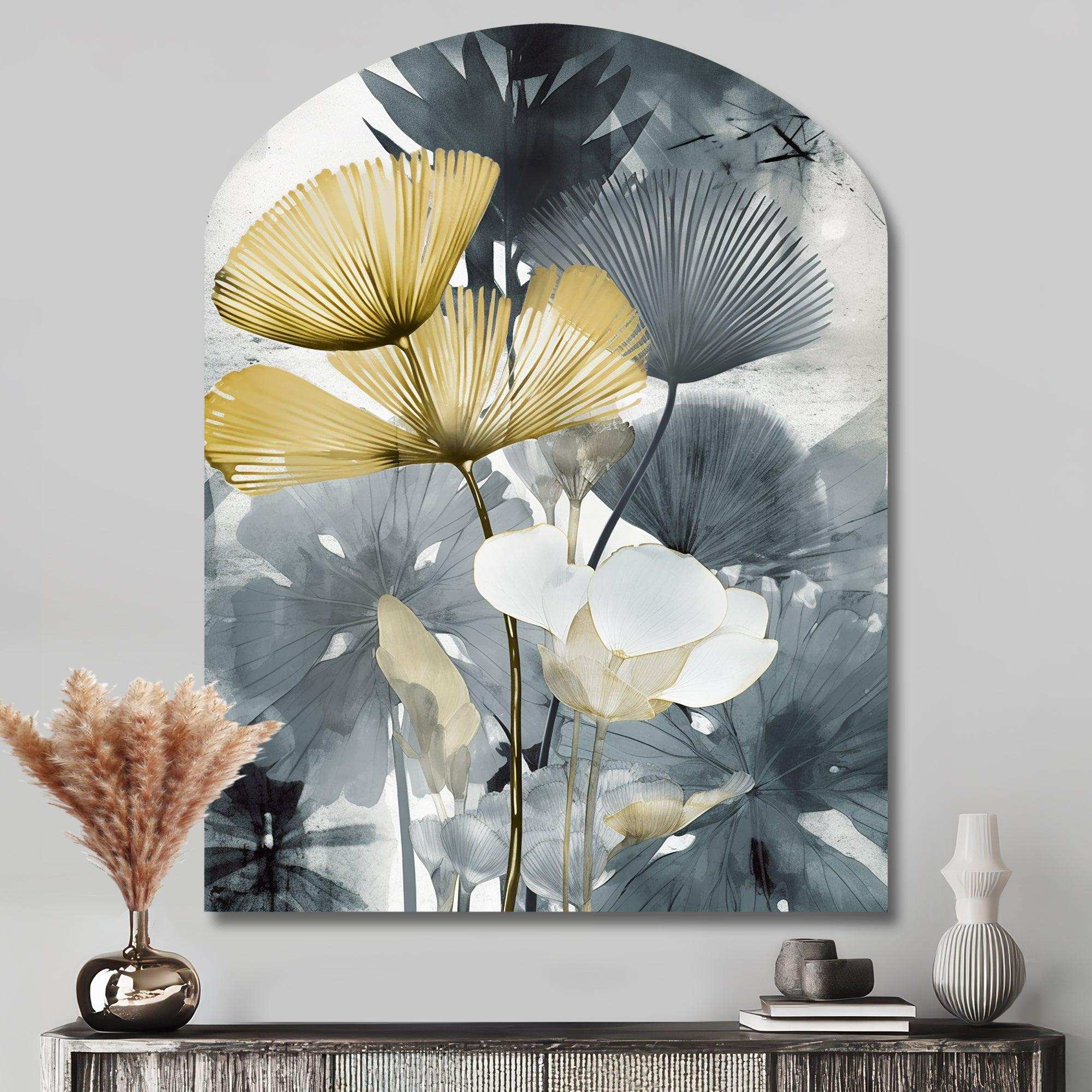 Tropical_Palm_Art_For_Ginkgo Art V - Asymmetric Metal Wall Art