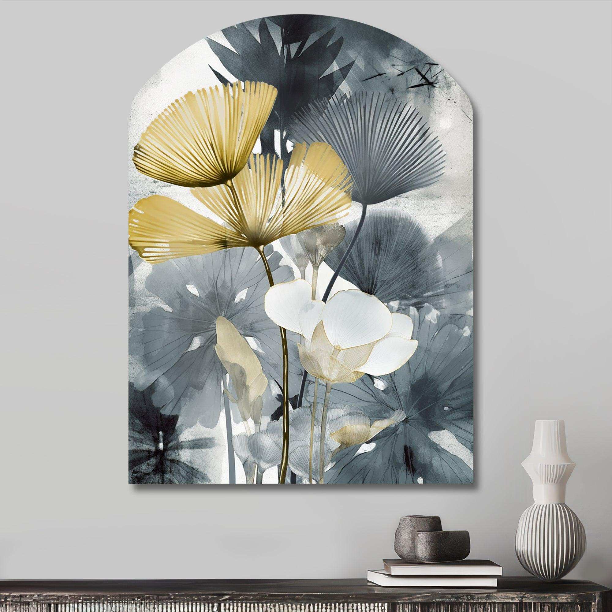 Tropical_Palm_Art_For_Ginkgo Art V - Asymmetric Metal Wall Art